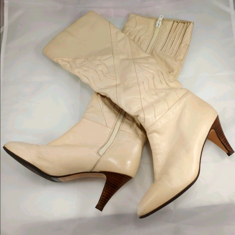 Vaneli Ivory/Cream Knee High Boots